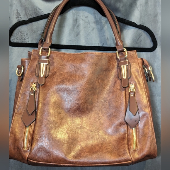 Unbranded Large Slouchy Vegan Leather Shoulder Bag with Lots of Storage - Picture 1 of 11